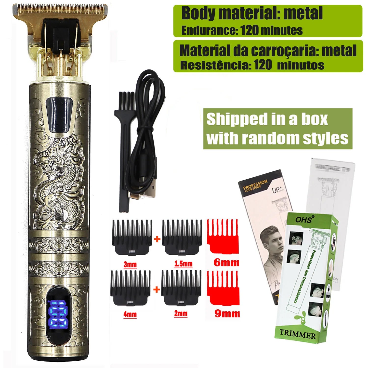 Vintage T9 Hair Clipper Beard Shaving Body Hair