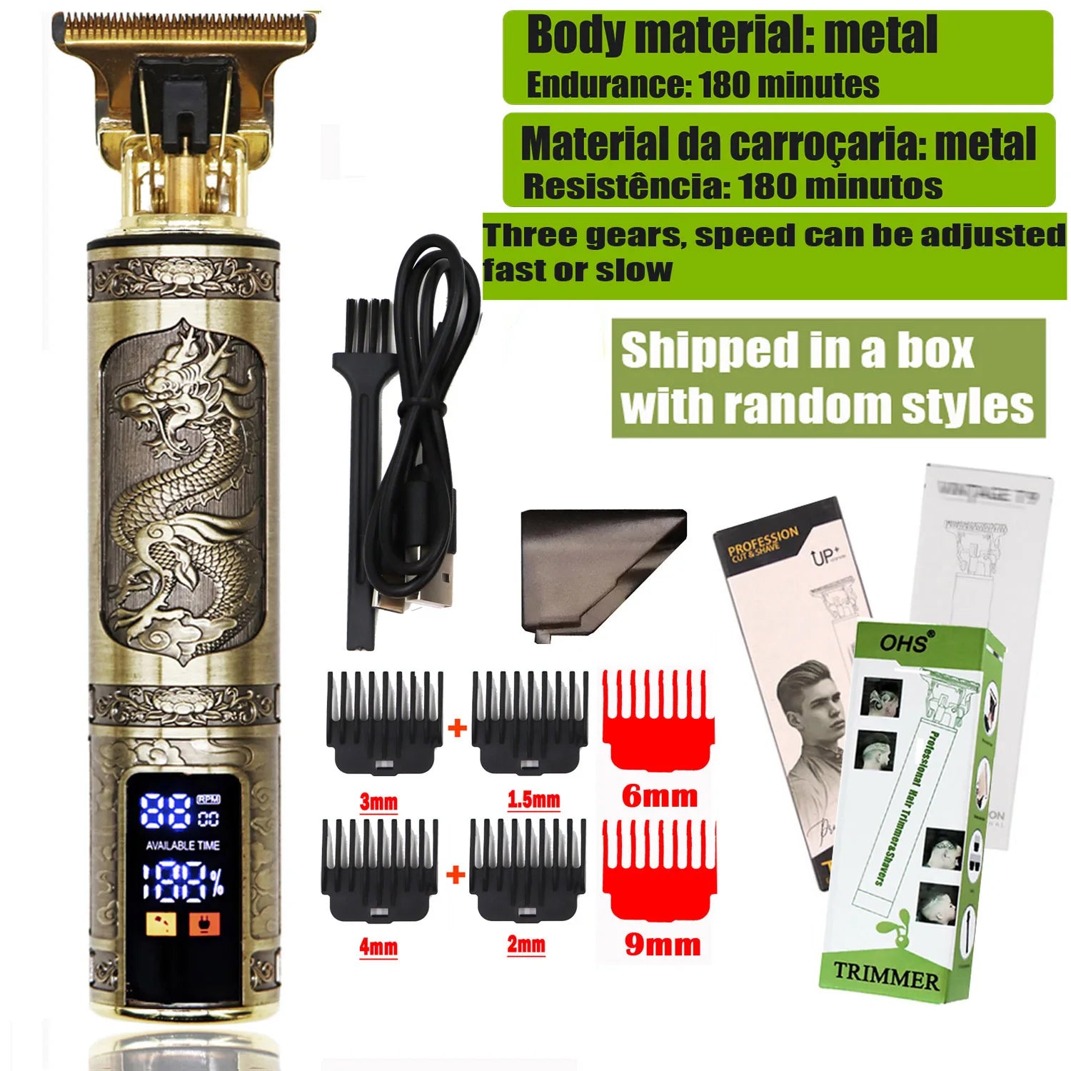 Vintage T9 Hair Clipper Beard Shaving Body Hair
