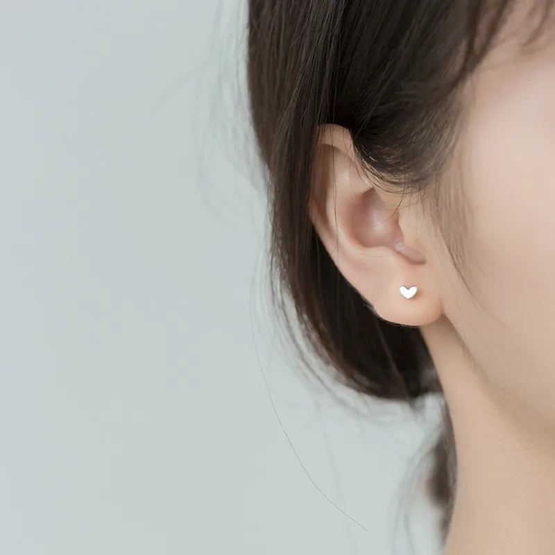 Minimalist Silver Love Earrings Elegant & Pure 925