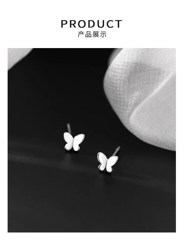 925 Sterling Silver Butterfly Studs Pure and Cute