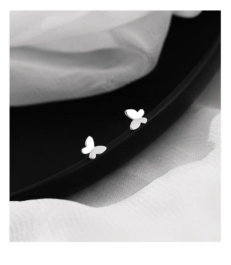 925 Sterling Silver Butterfly Studs Pure and Cute