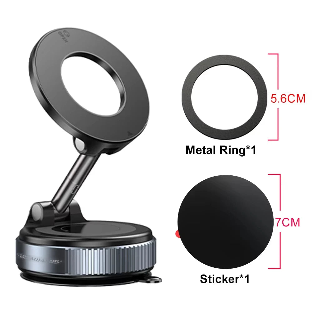 Car Phone Magnetic Stand Mechanical Vacuum Suction Cup Rotate 360°