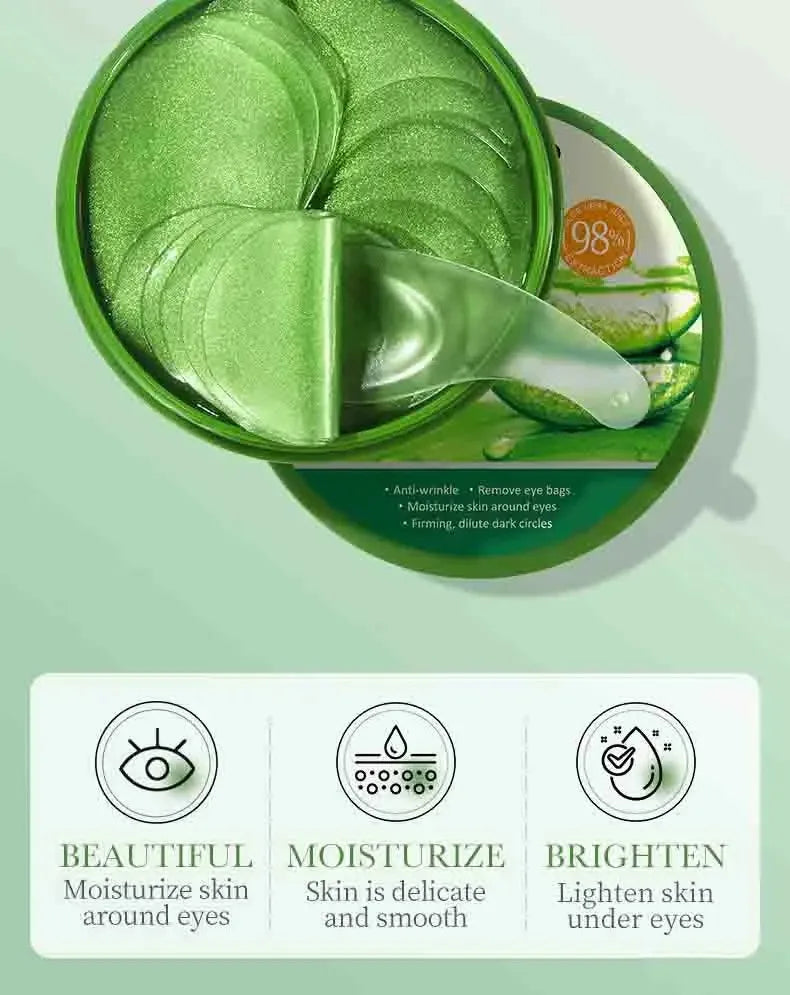 60 pcs Aloe Vera Collagen Under-Eye Patches – Hydrate & Brighten