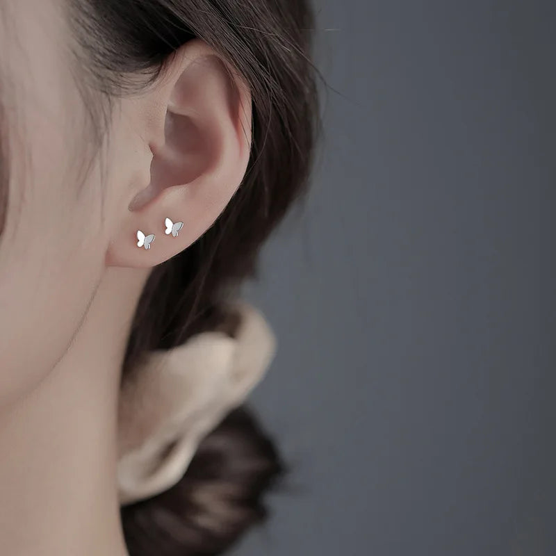 925 Sterling Silver Butterfly Studs Pure and Cute