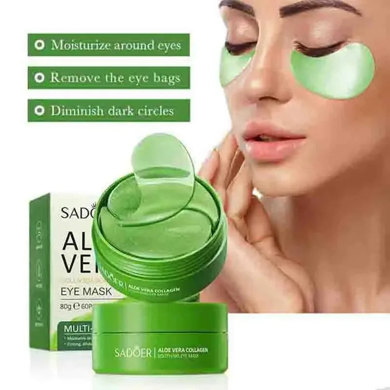 60 pcs Aloe Vera Collagen Under-Eye Patches – Hydrate & Brighten