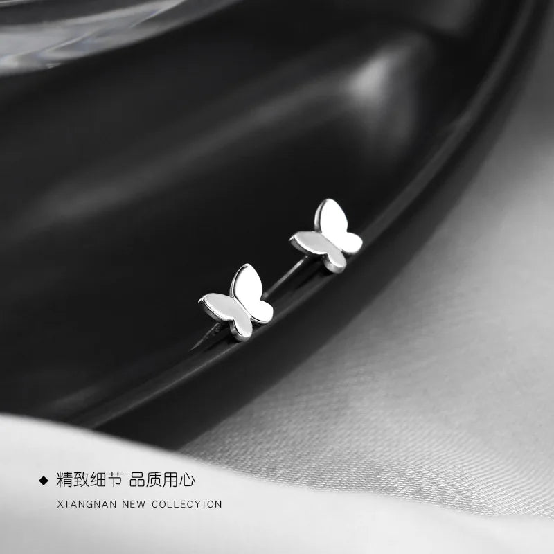 925 Sterling Silver Butterfly Studs Pure and Cute