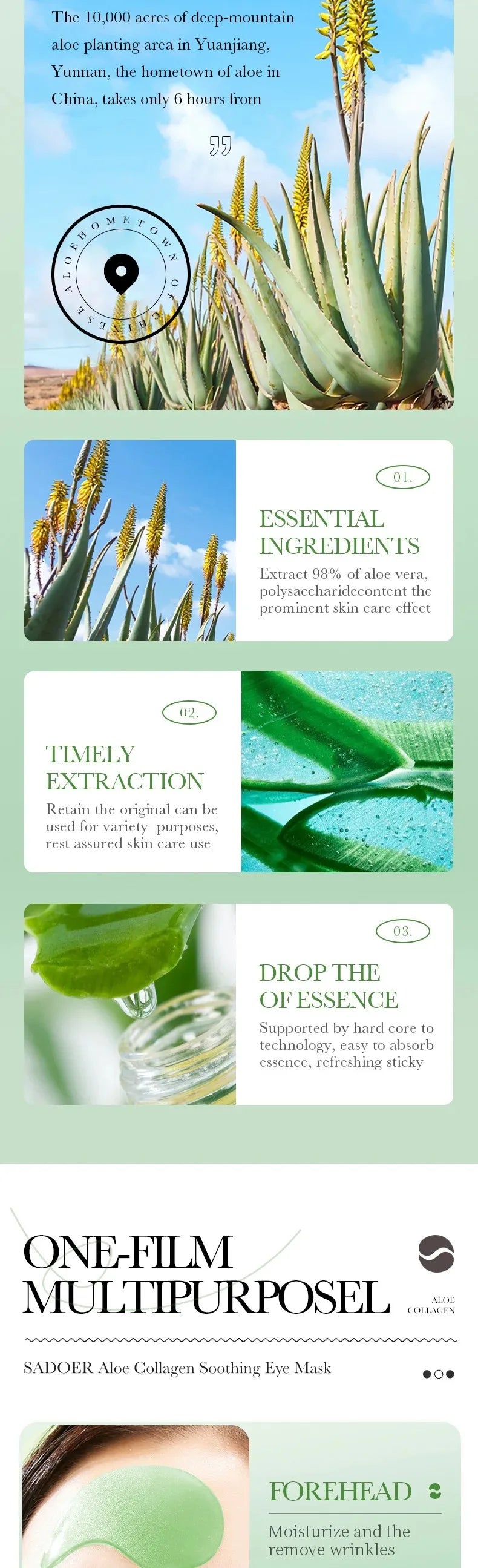 60 pcs Aloe Vera Collagen Under-Eye Patches – Hydrate & Brighten