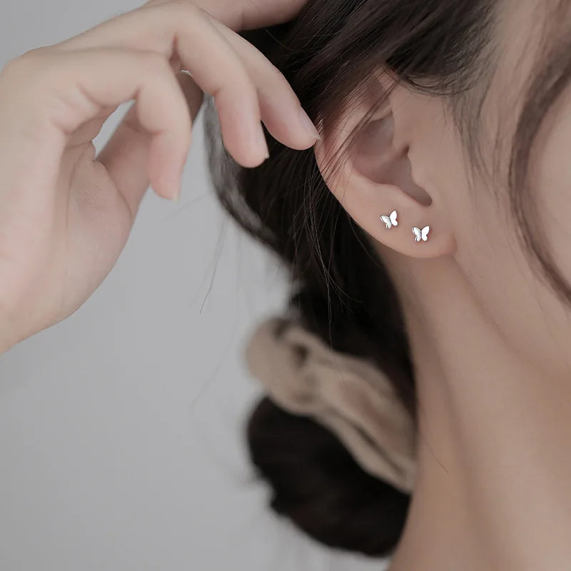 925 Sterling Silver Butterfly Studs Pure and Cute
