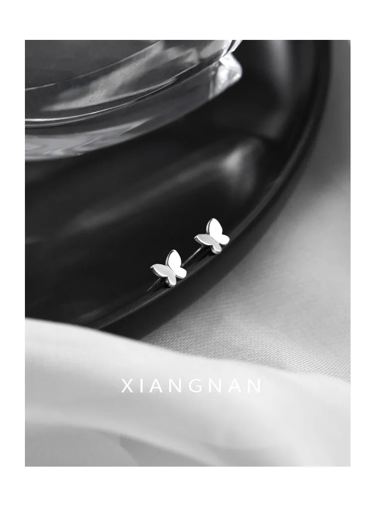 925 Sterling Silver Butterfly Studs Pure and Cute